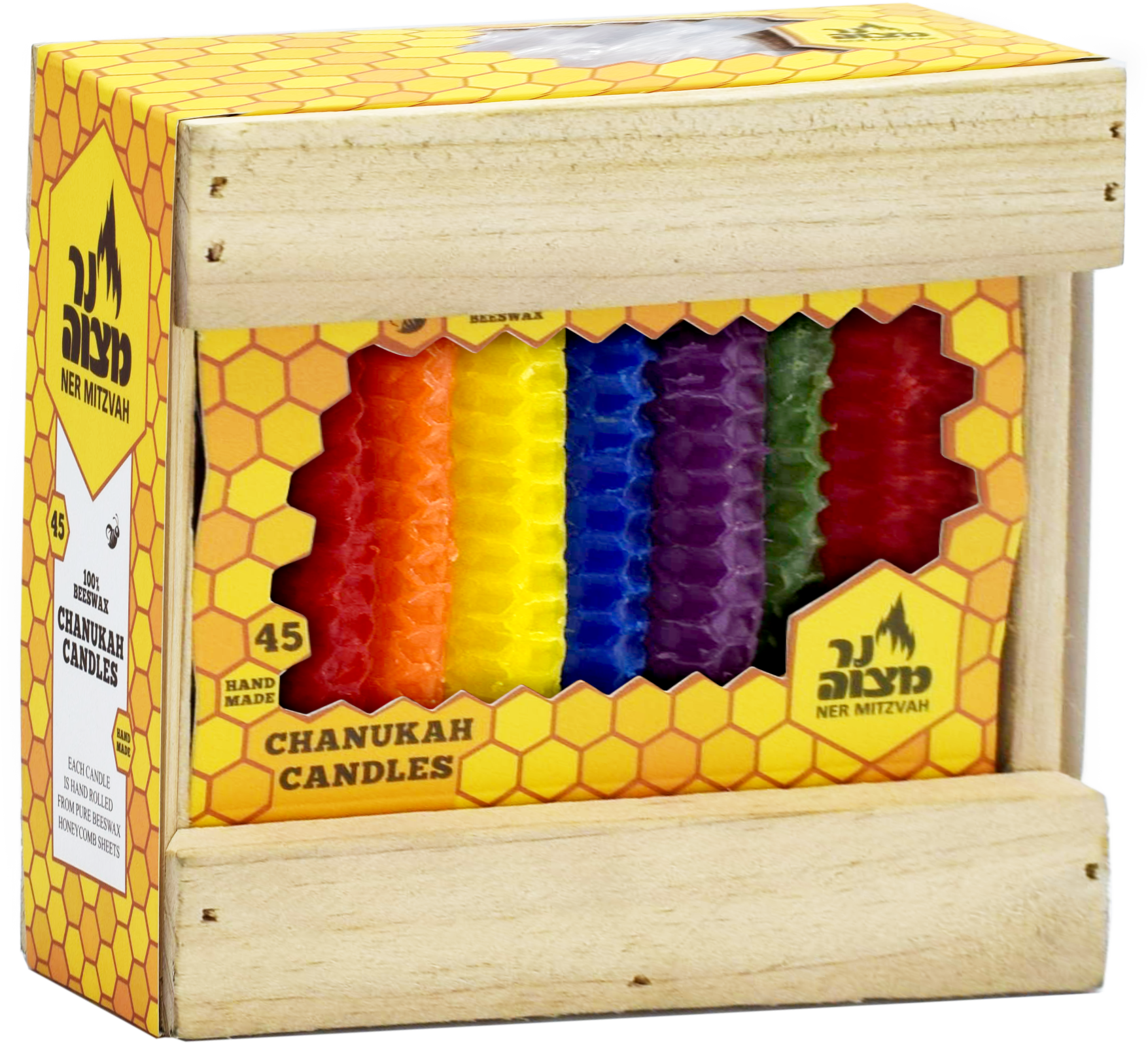 Honey Comb Chanukah Candles - Multi Colored