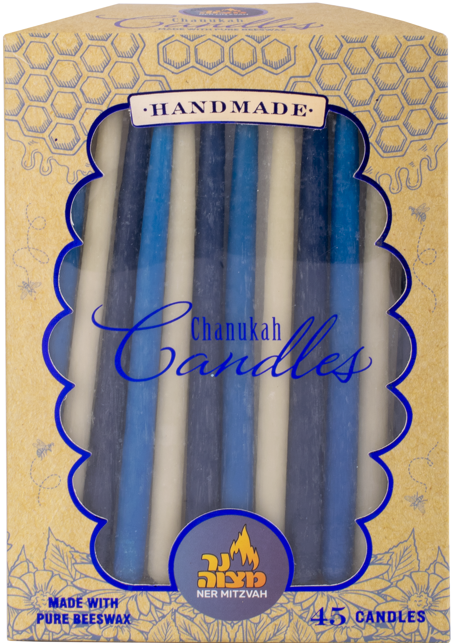 Blue & White Beeswax Candles