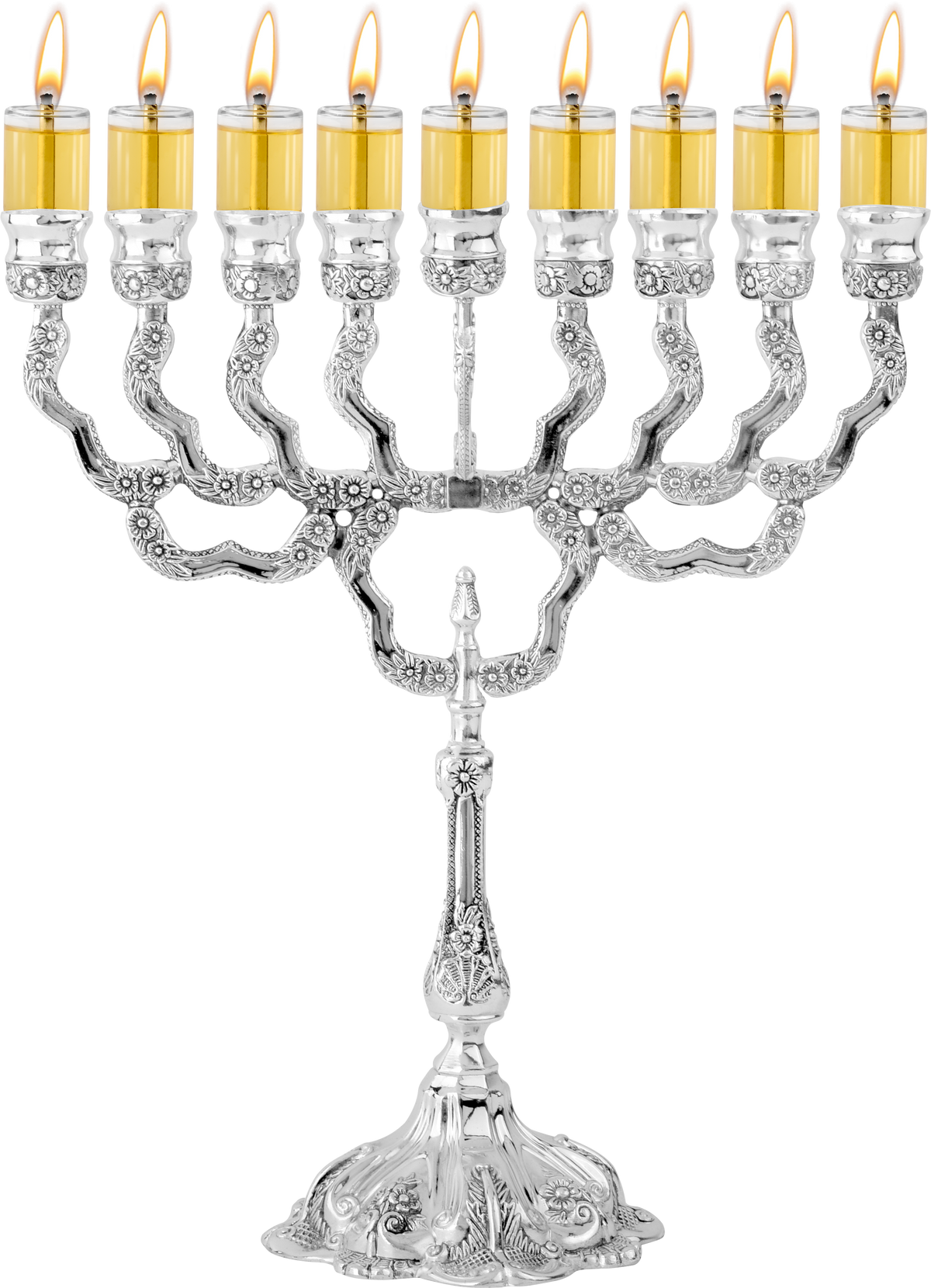 Silver Plated Oil Menorah