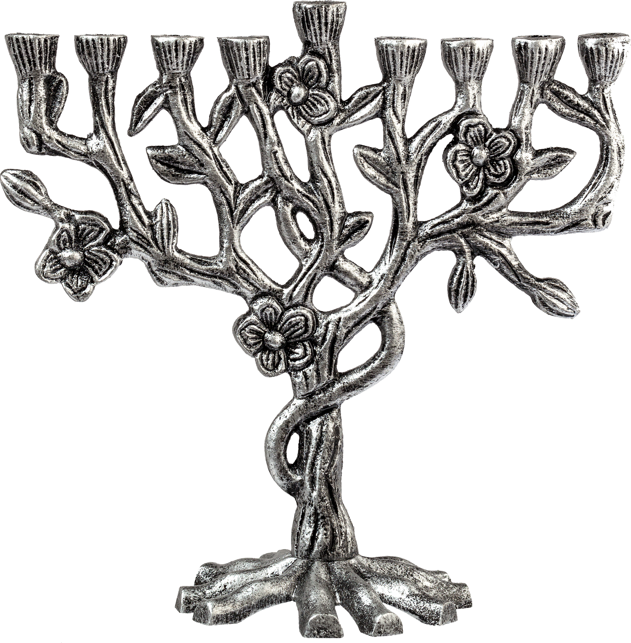 Tree of Life Aluminum Menorah