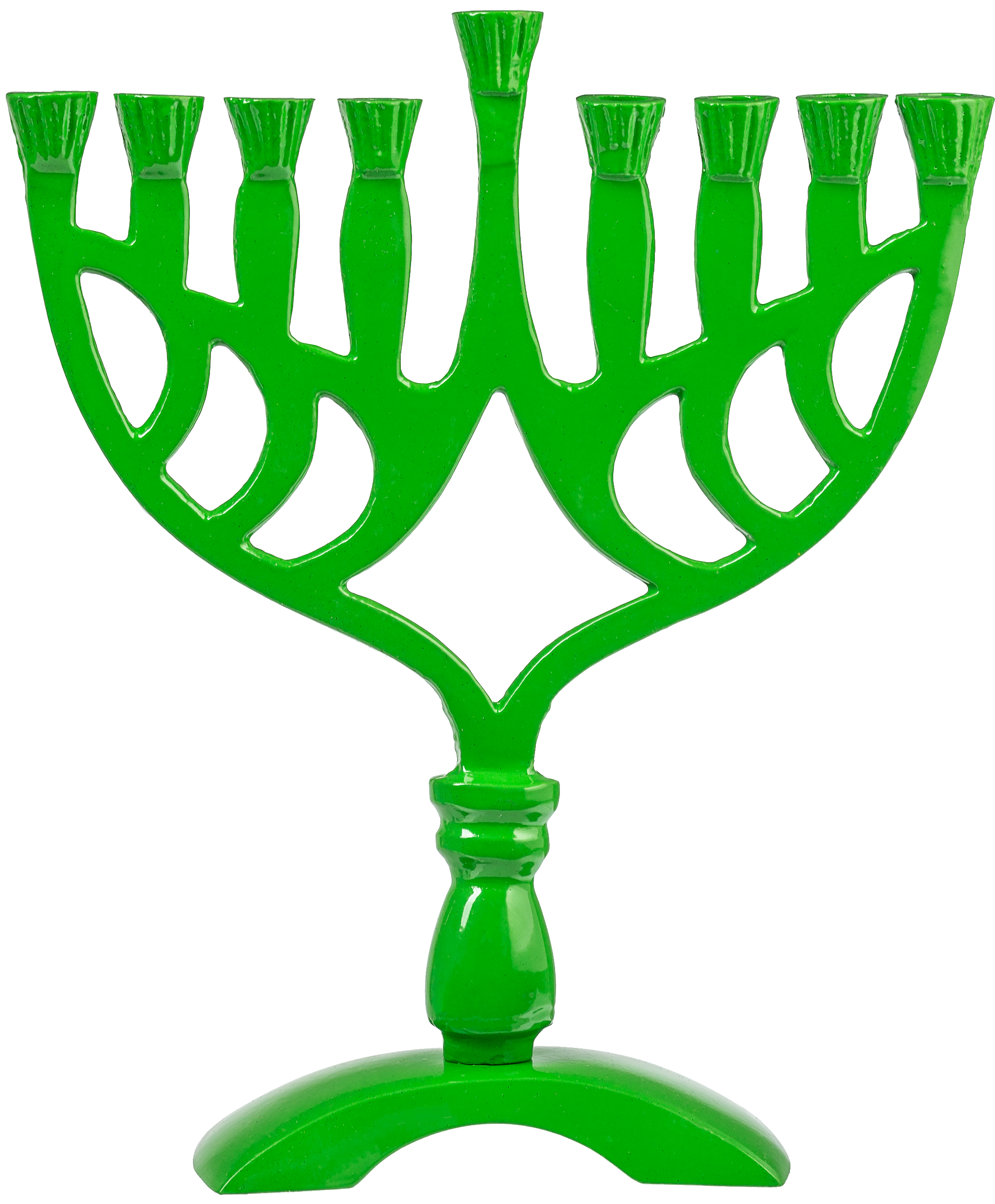 Green Colored 7 √Ç¬Ω" Menorah