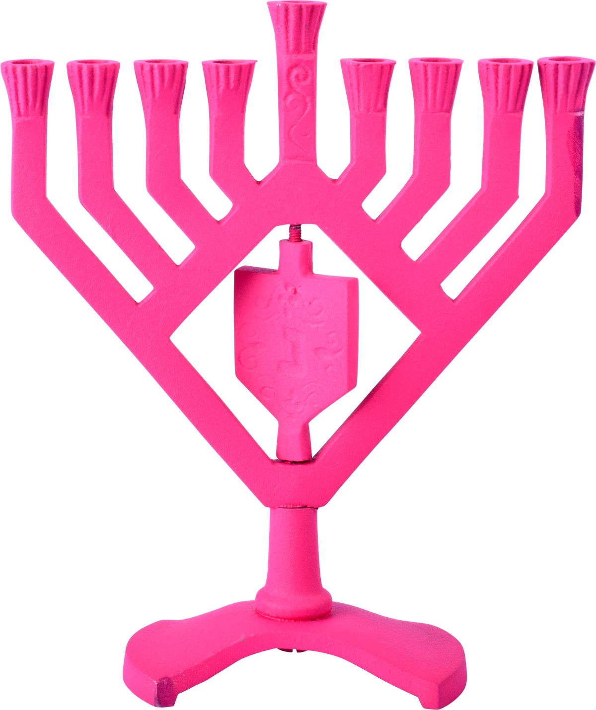 Spinning Dreidel Menorah - Pink