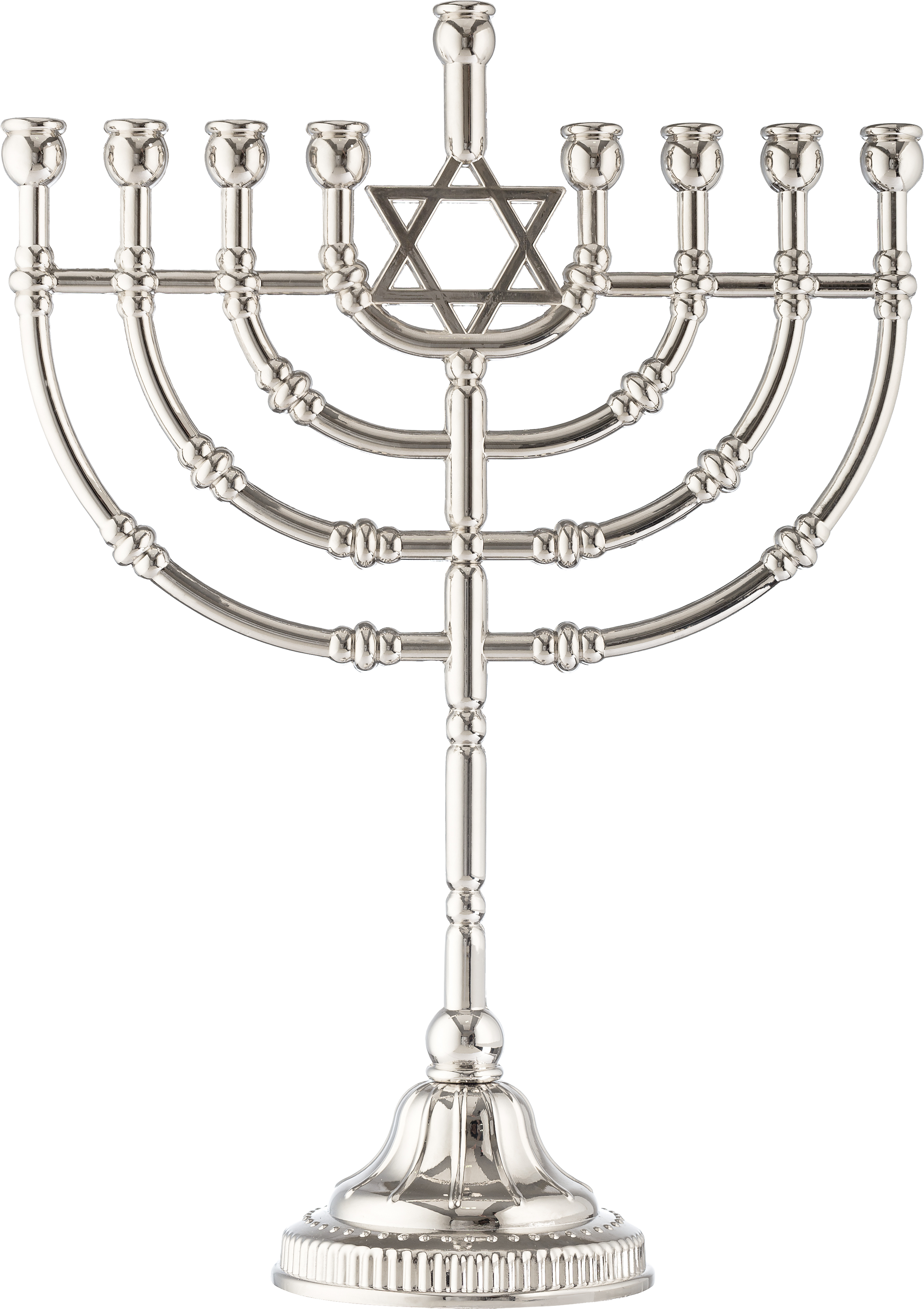 12"  Traditional Menorah (Nickle Plated)