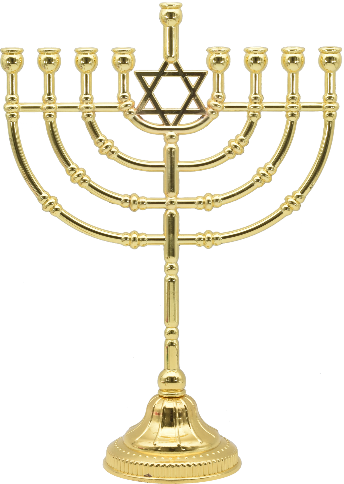 12"  Traditional Menorah (Gold Plated)
