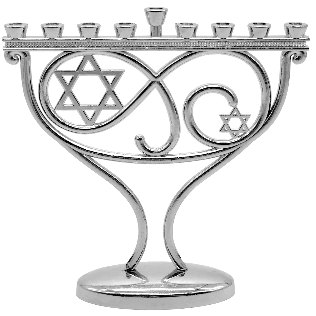 Mini Whimsical Menorah Chrome Plated
