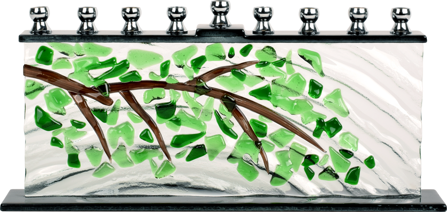 Hand Crafted Glass Menorah - Branches