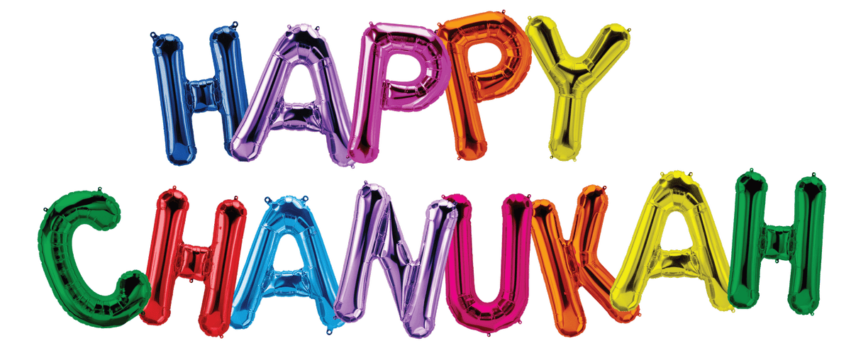 Happy Chanukah Letter Balloons- Multi-Color