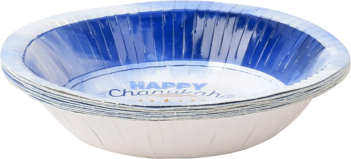 10pk Chanukah Soup Bowls - Blue Design
