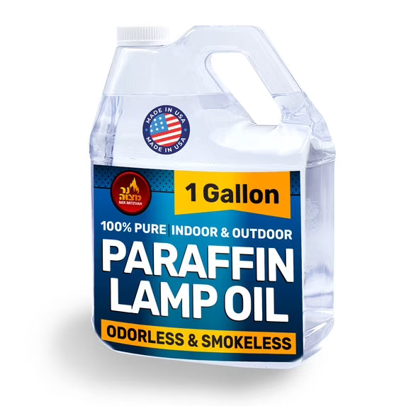 Ner Mitzvah Liquid Paraffin Lamp Oil - Odorless Clean Burn, Smokeless Tiki Torch Fuel, Clear, 1 Gallon (4 Quart), 1-Pack